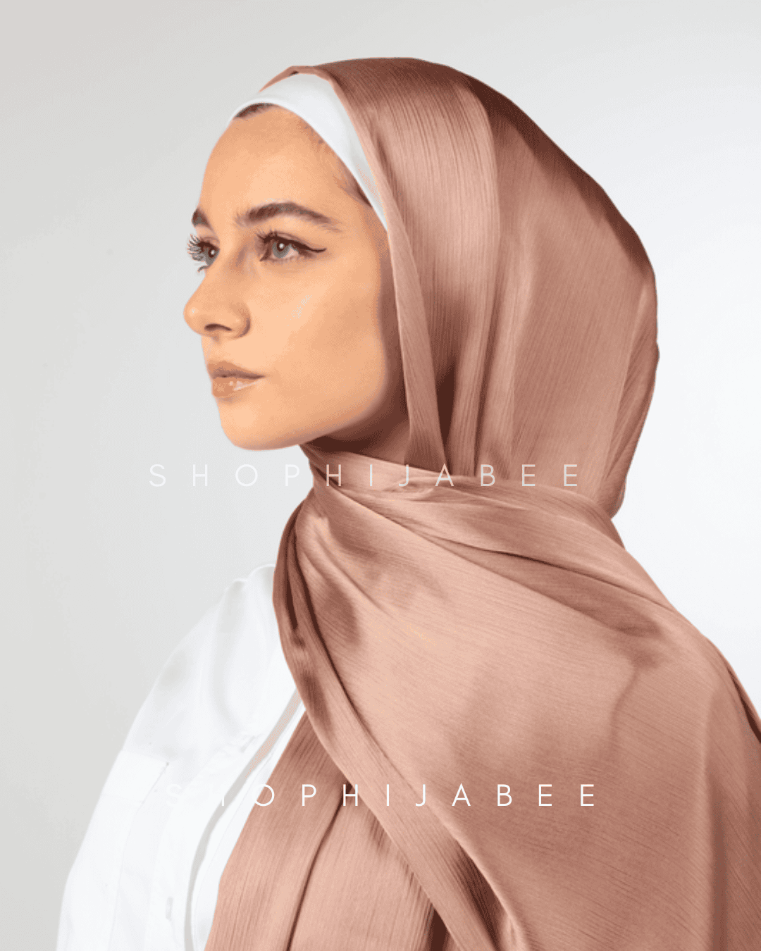 Crepe Satin Hijab (Shade- Almond)