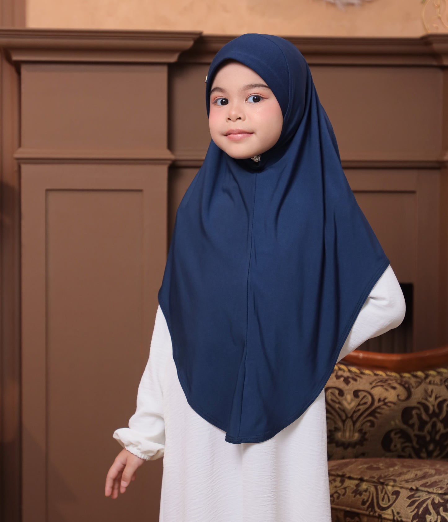 Soft Jersey/ Cooling fabric/ Malaysian Instant Hijabs/ Navy