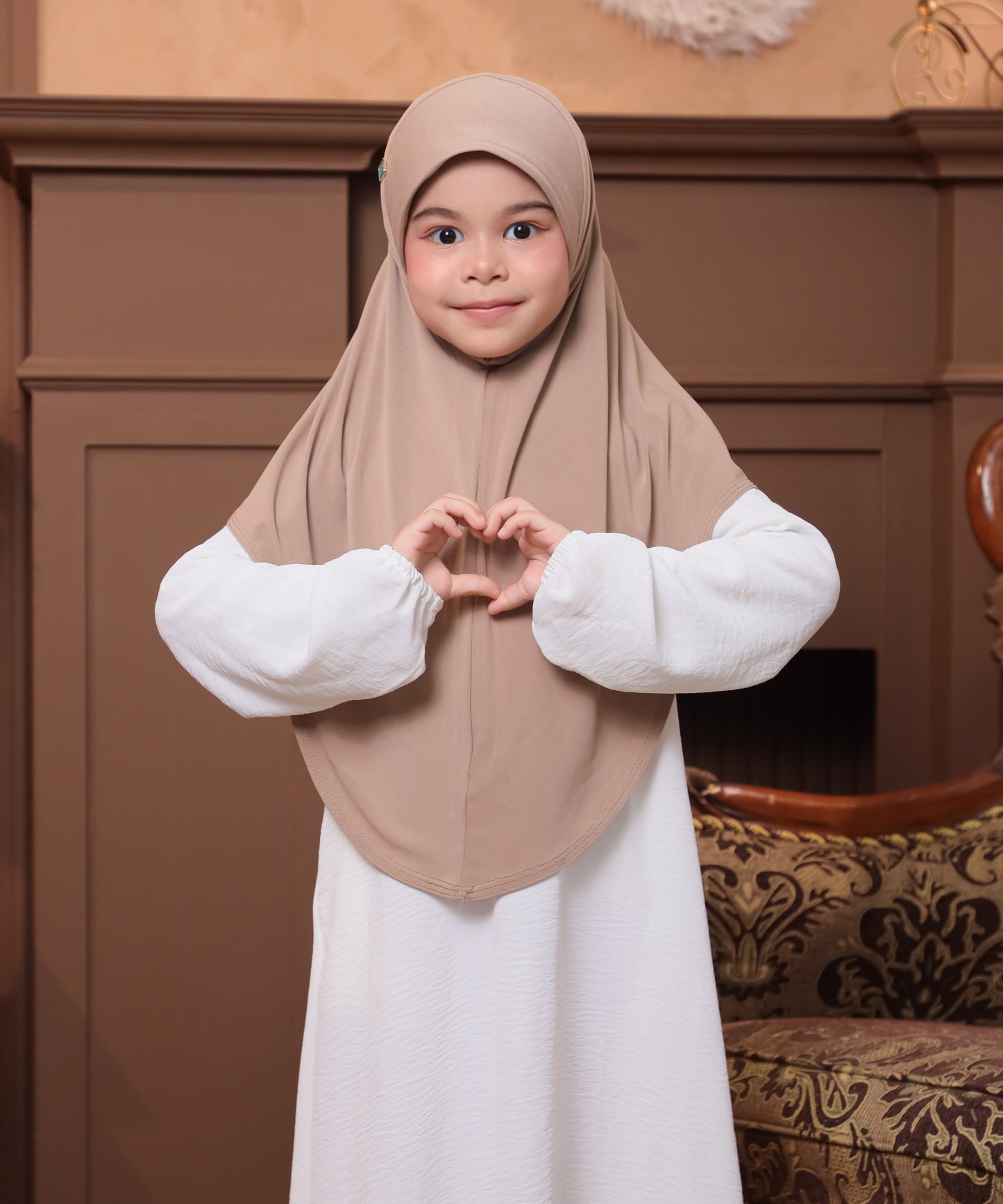 Soft Jersey/ Cooling fabric/ Malaysian Instant Hijabs/ Latte