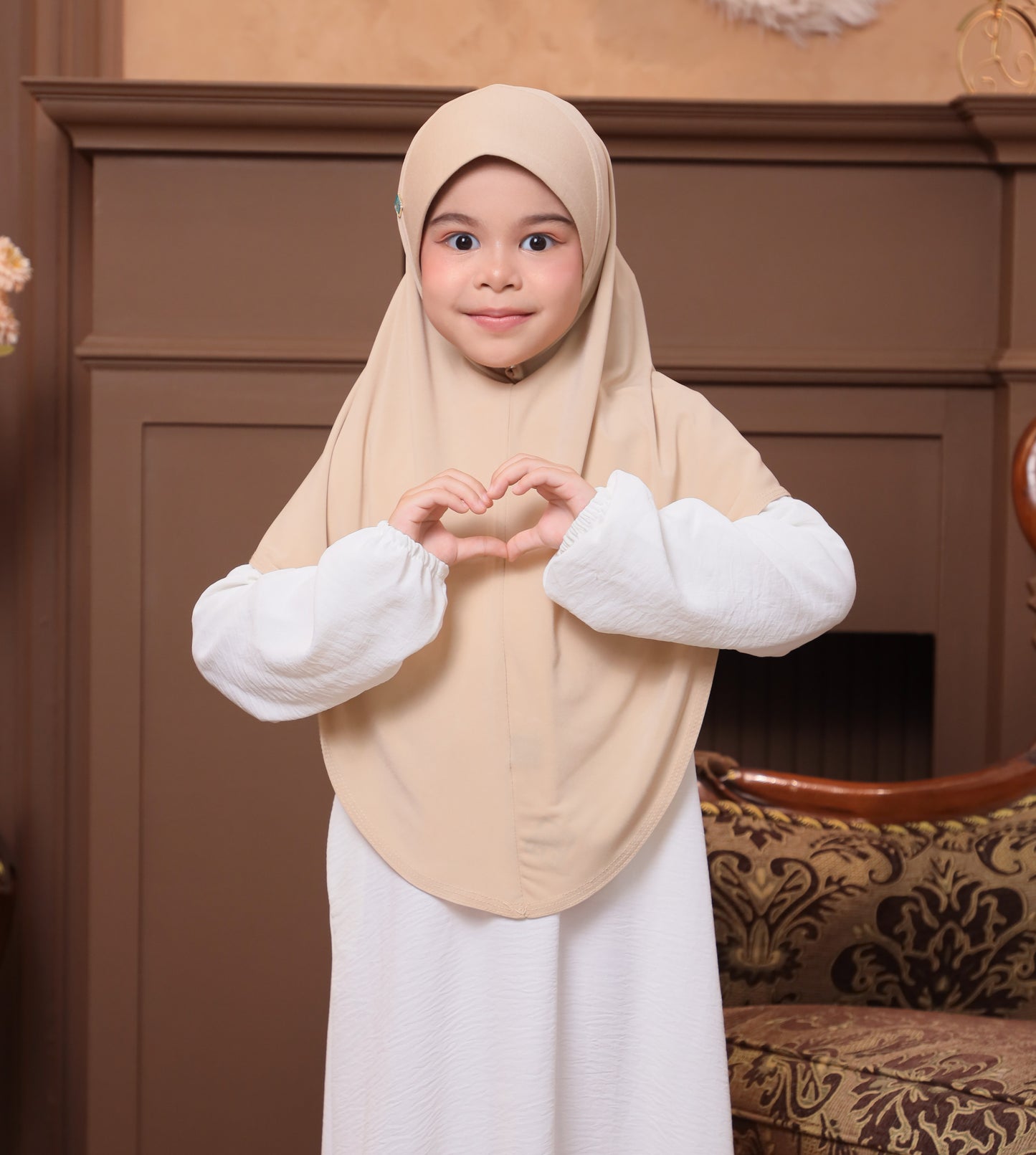 Soft Jersey/ Cooling fabric/ Malaysian Instant Hijabs/ Beige