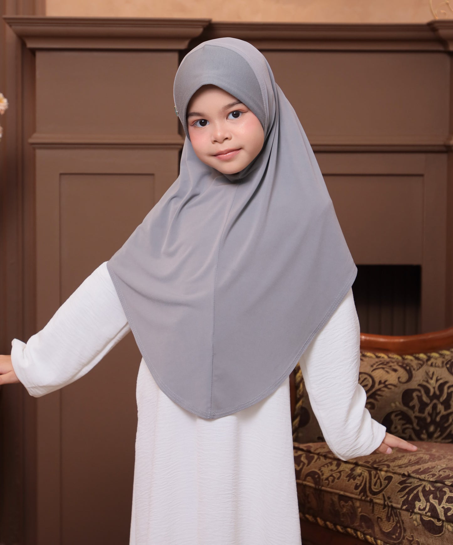 Soft Jersey/ Cooling fabric/ Malaysian Instant Hijabs/ Grey