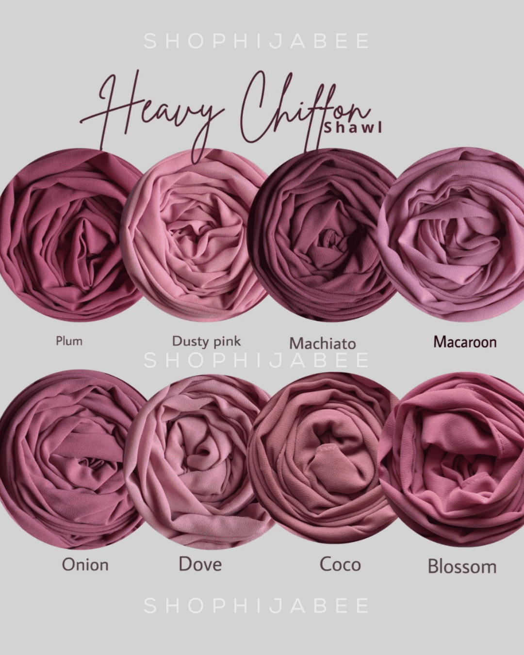 Malaysian Heavy Chiffon Hijab COMBO (Pack of 4)