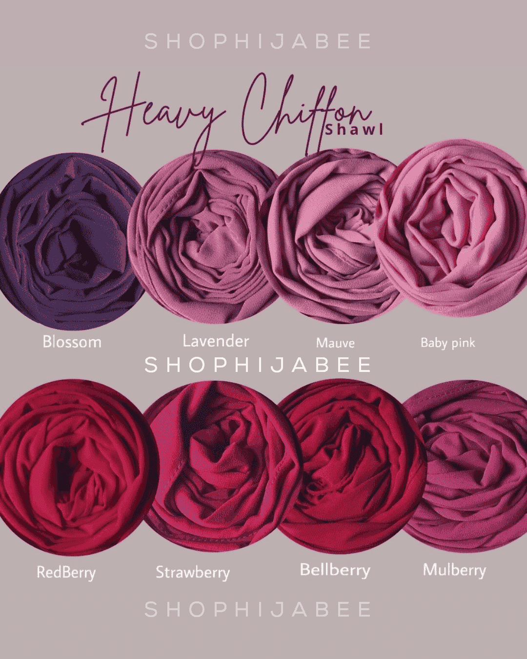 Malaysian Heavy Chiffon Hijab COMBO (Pack of 4)