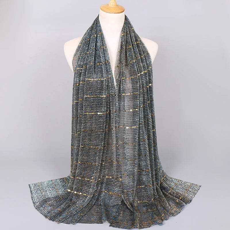 Sequins Metallic Textured Hijab