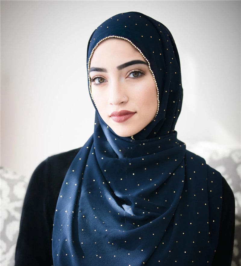 Luxury Rhinestone Lace Hijab