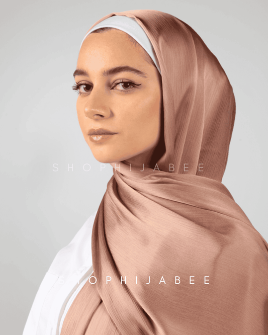 Crepe Satin Hijab (Shade- Almond)