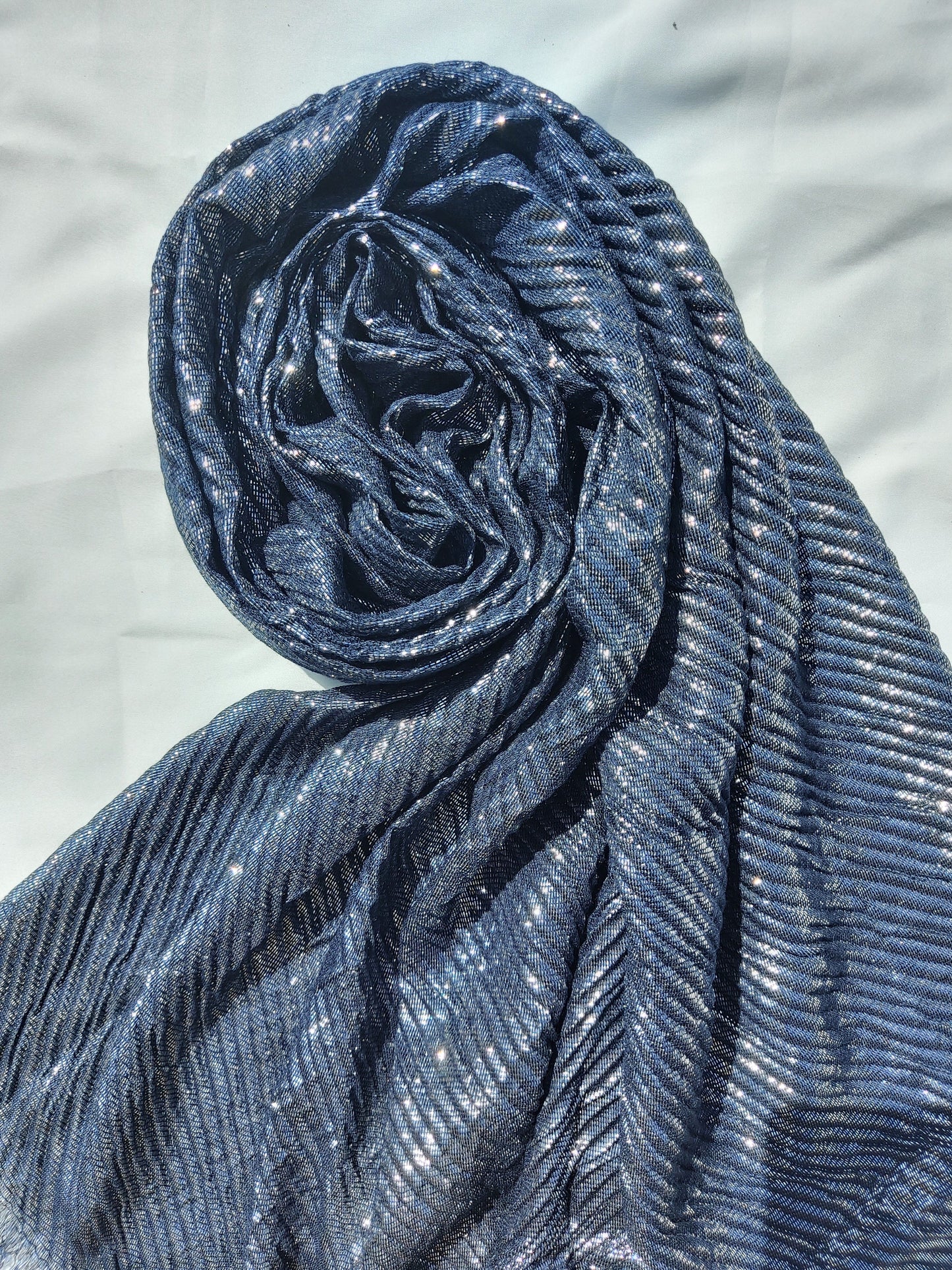 Shimmer Pleated Cotton Hijab