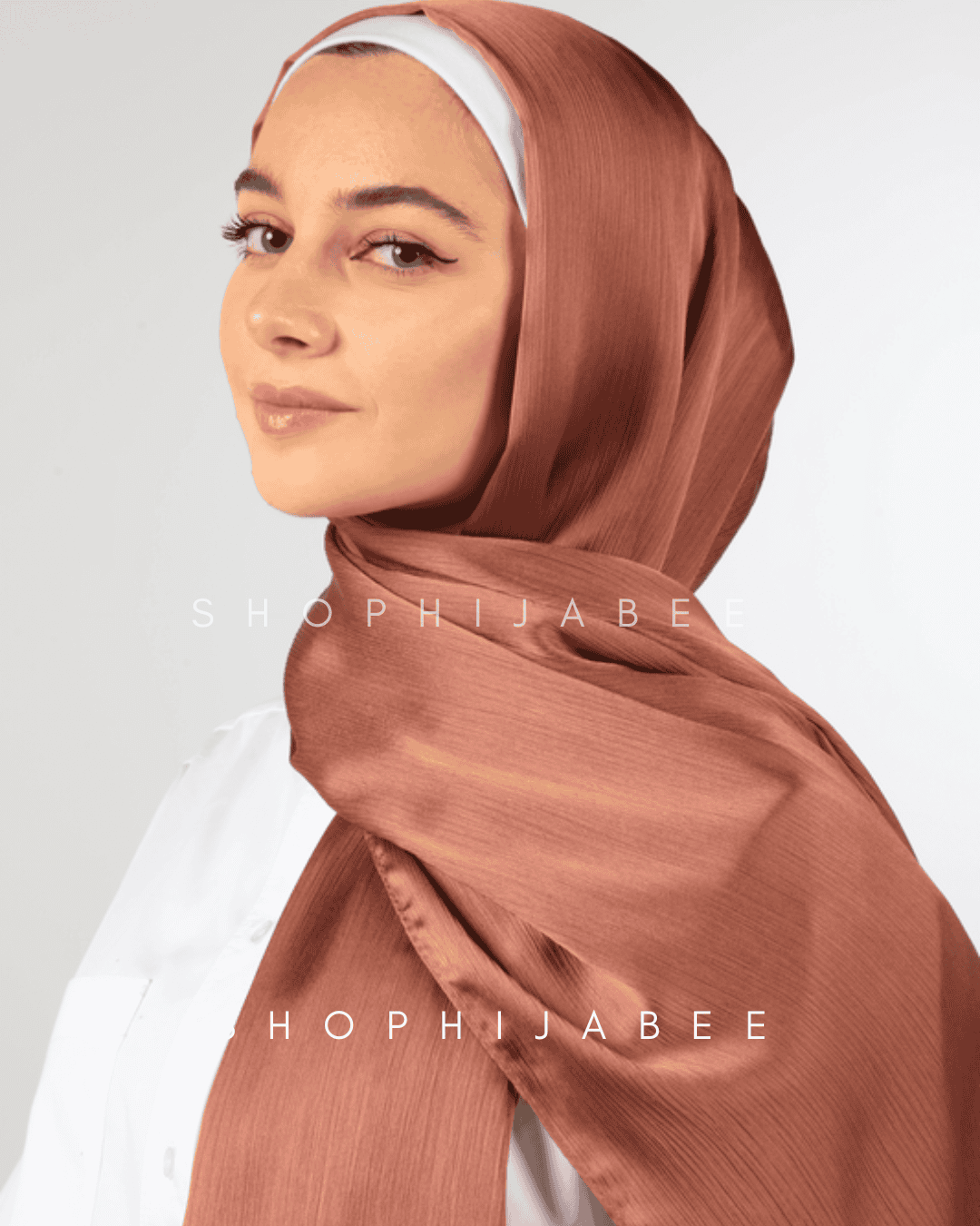 Crepe Satin Hijab (Shade- Rust)