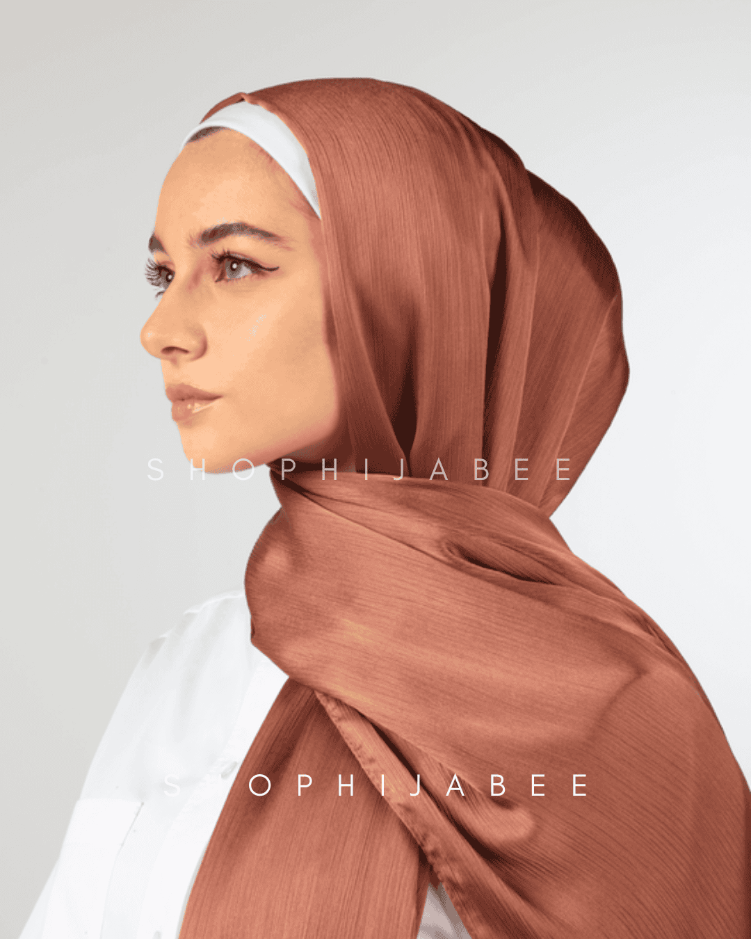 Crepe Satin Hijab (Shade- Rust)