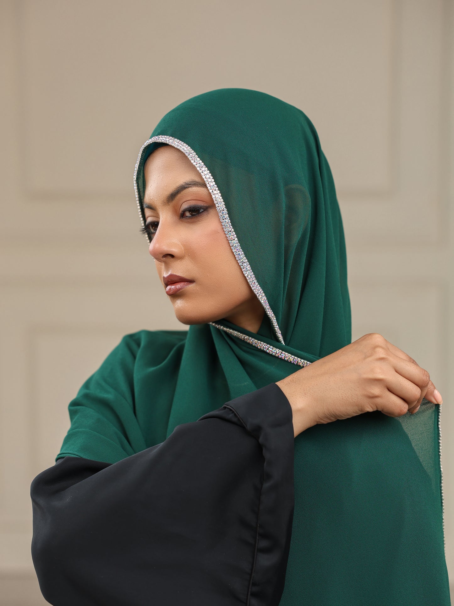 Bottle Green Royal Gemstone Hijab