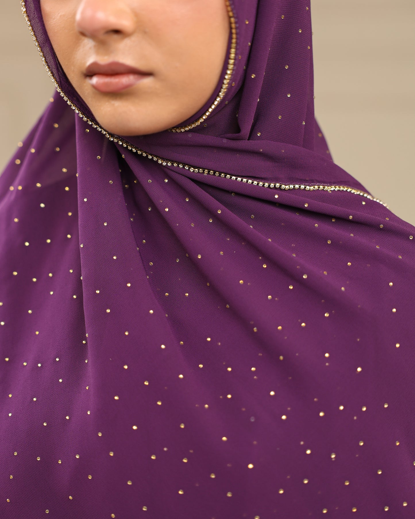 Luxury Rhinestone Lace Hijab