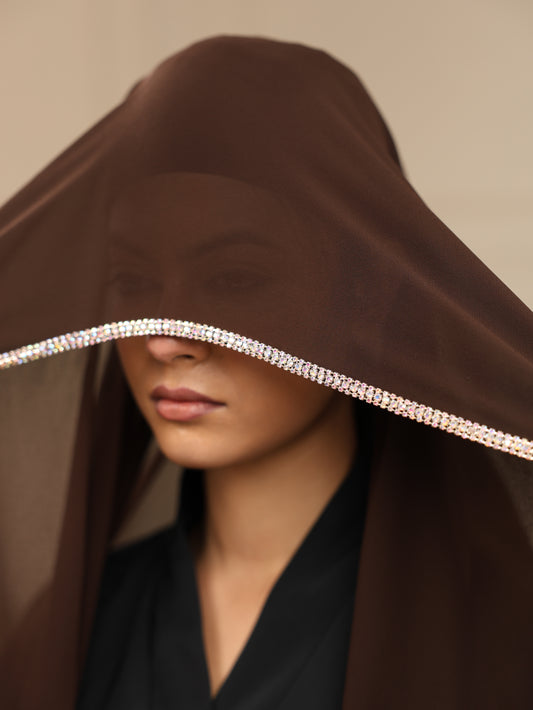 Brown Royal Gemstone Hijab