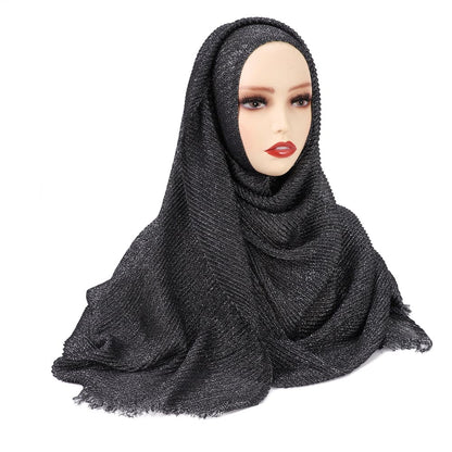 Shimmer Pleated Cotton Hijab