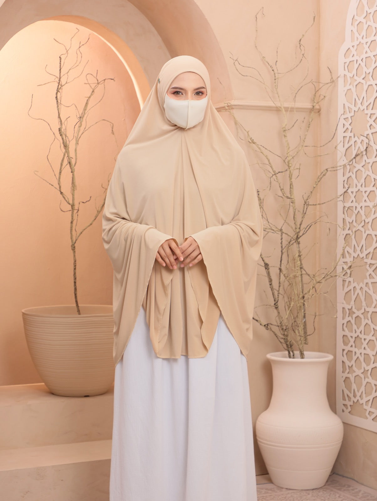 Beige/ Egyptian Instant Prayer Veil