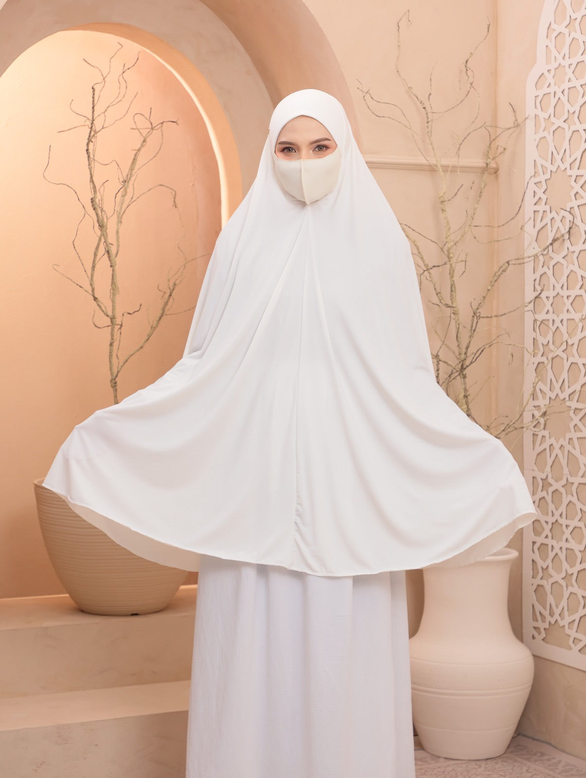 White / Egyptian Instant Prayer Veil