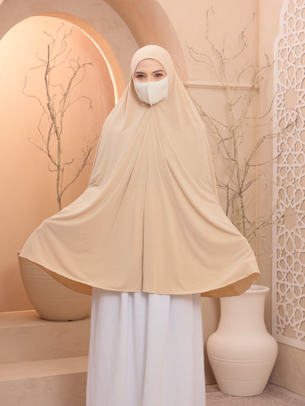 Beige/ Egyptian Instant Prayer Veil