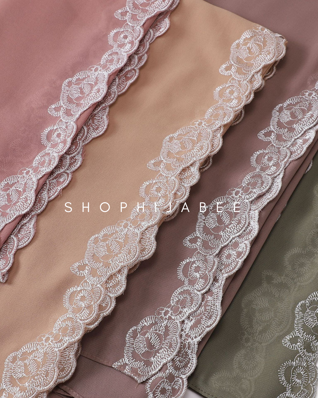 Rosette Embroidery Chiffon Hijabs