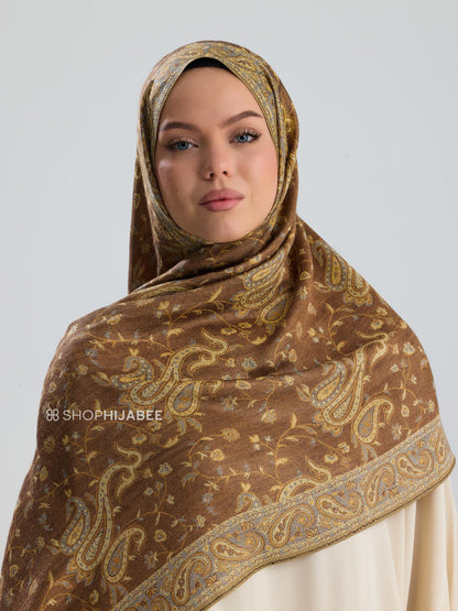 Sahra Gold - Pashmina Hijab/ Royale Paisley Series