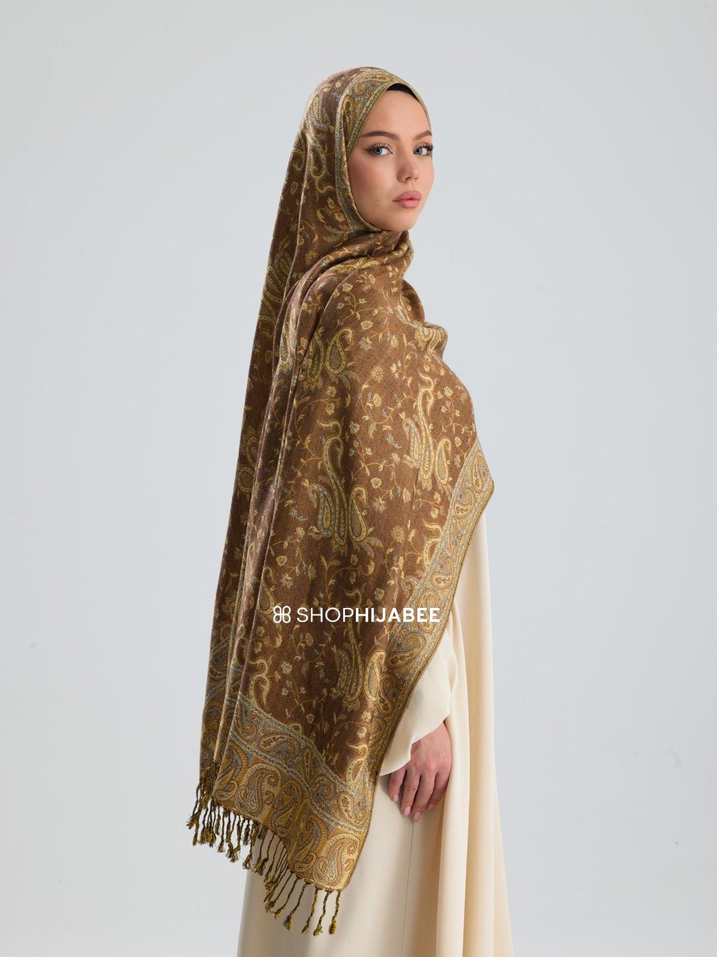 Sahra Gold - Pashmina Hijab/ Royale Paisley Series