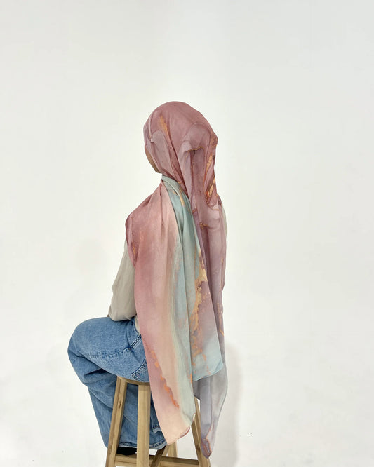 CORAL MARBLE - Printed Modal Hijab