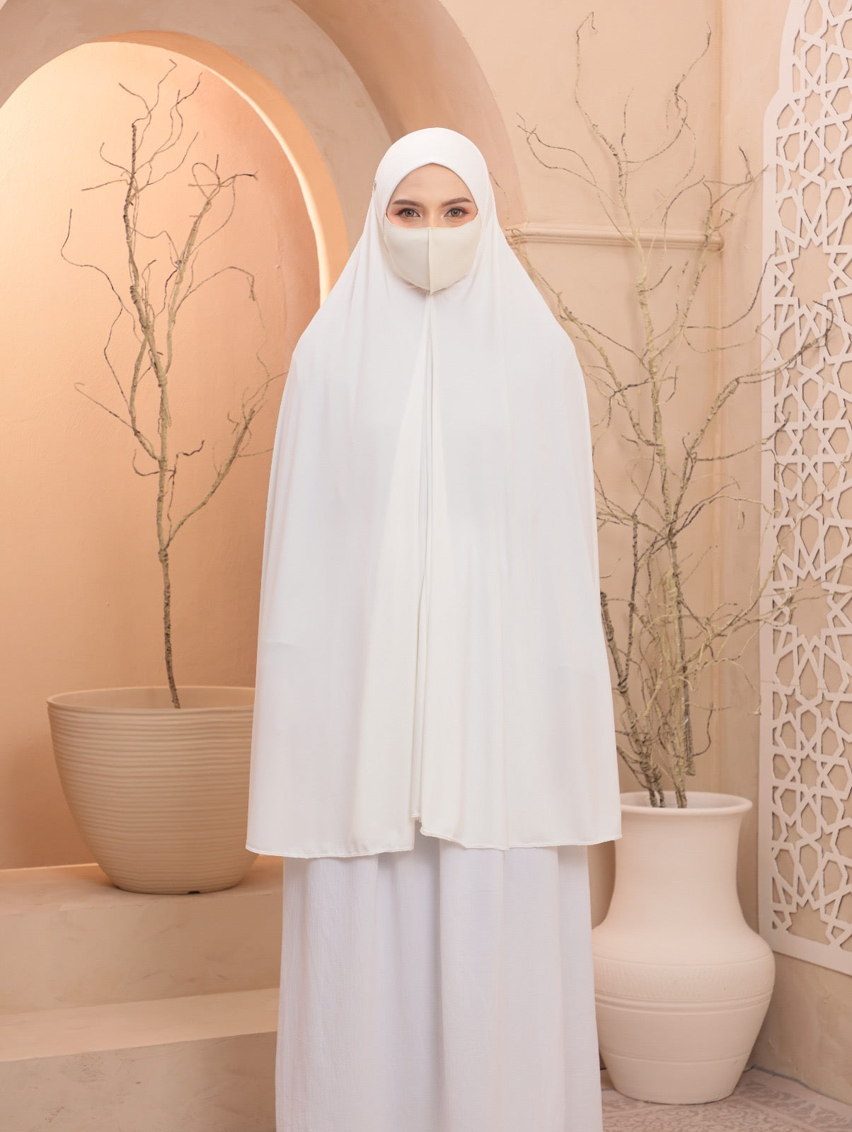 White / Egyptian Instant Prayer Veil