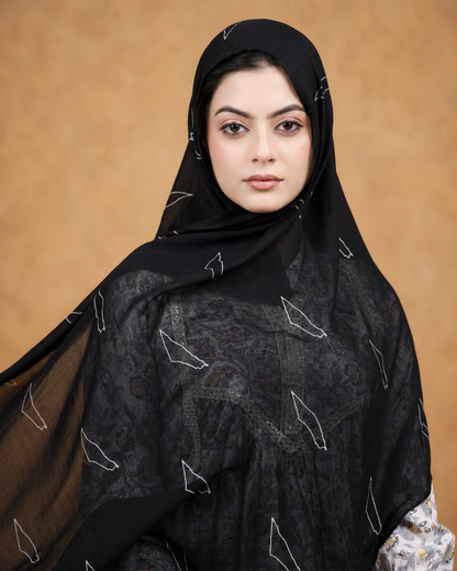 Black / Palestine Printed Modal Hijab