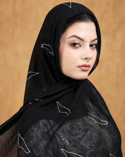 Black / Palestine Printed Modal Hijab