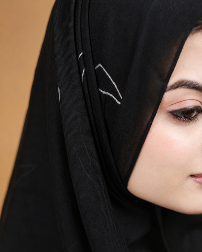 Black / Palestine Printed Modal Hijab