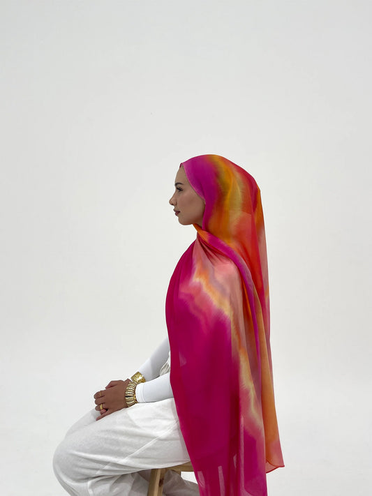 Fuchsia Twilight - Printed Modal Hijab