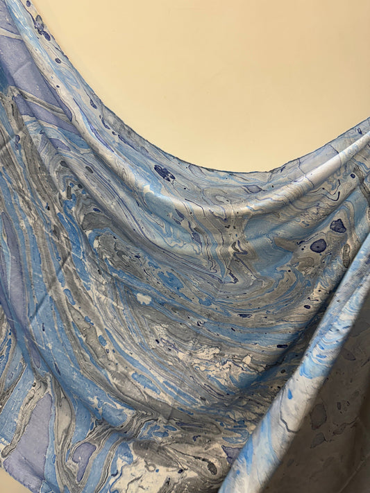 Modal Print Hijab - Ocean Blue