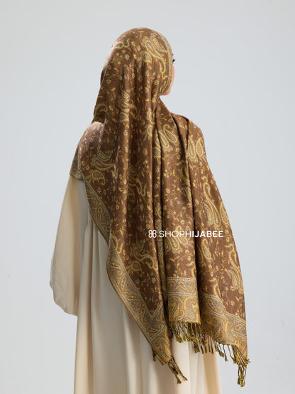 Sahra Gold - Pashmina Hijab/ Royale Paisley Series