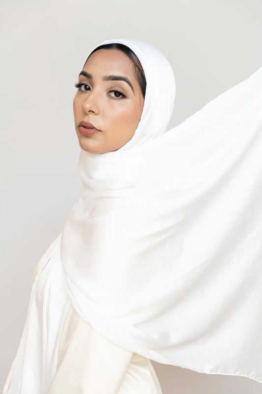 Malaysian Crepe Satin Hijab (White)