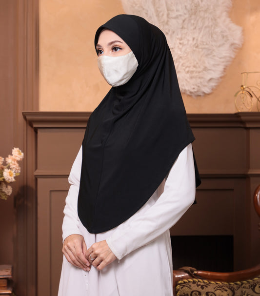 Soft Jersey/ Cooling fabric/ Malaysian Instant Hijabs/ Black