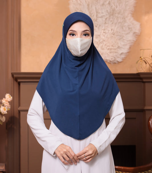 Navy/ Soft Jersey Malaysian Instant Hijabs