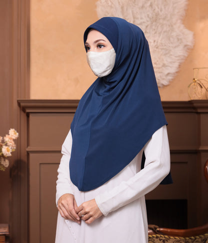 Navy/ Soft Jersey Malaysian Instant Hijabs