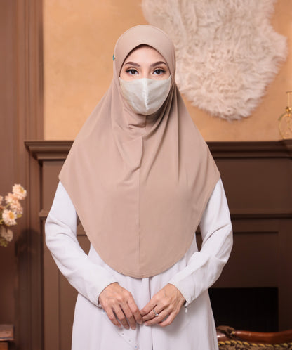 Soft Jersey/ Cooling fabric/ Malaysian Instant Hijabs/ Latte