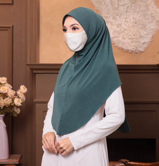 Soft Jersey/ Cooling fabric/ Malaysian Instant Hijabs/ Forest Green