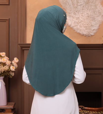 Soft Jersey/ Cooling fabric/ Malaysian Instant Hijabs/ Forest Green