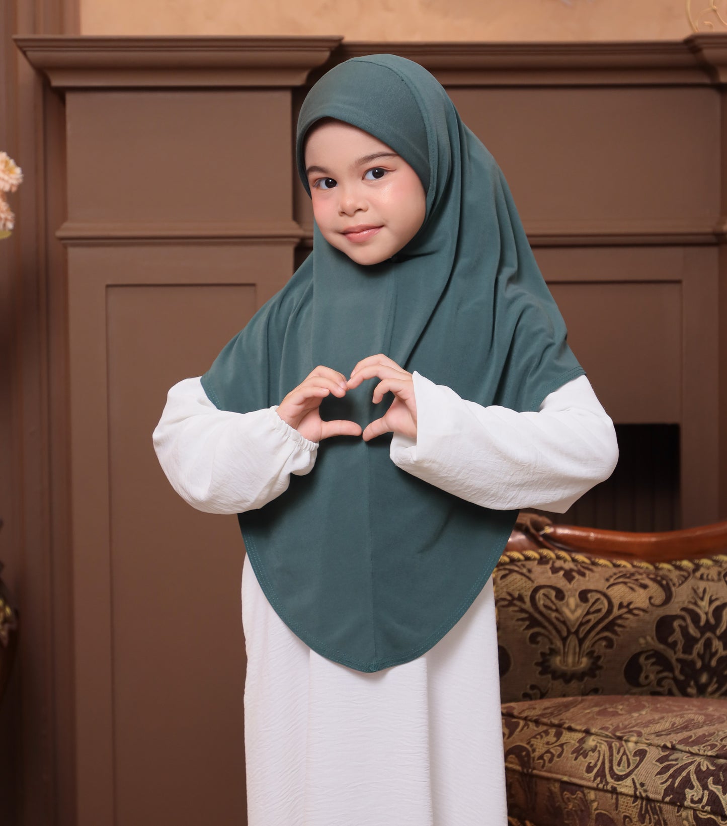 Soft Jersey/ Cooling fabric/ Malaysian Instant Hijabs/ Forest Green