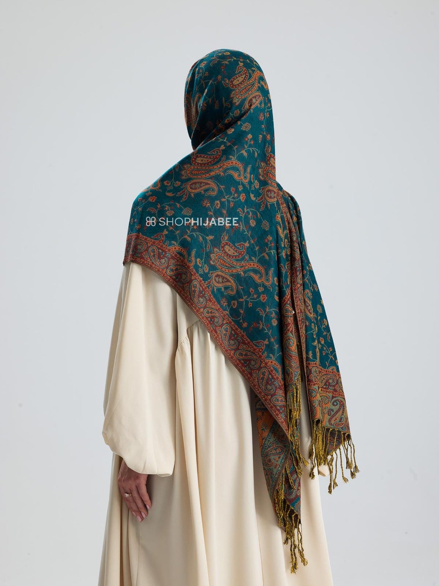 Imperial Turquoise Pashmina Hijab / Royale Paisley Series