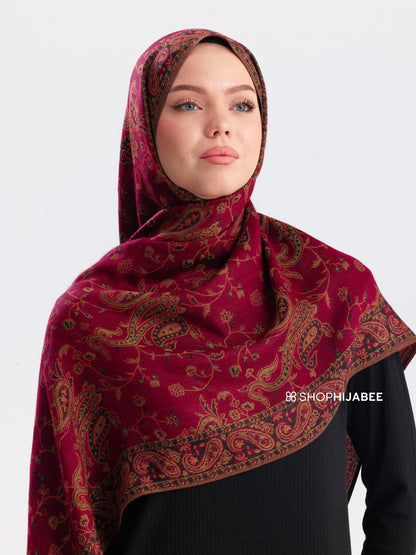 Scarlet Pashmina Hijab/ Royale Paisley Series