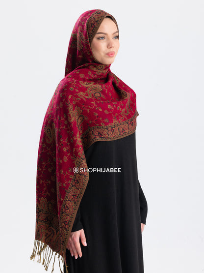 Scarlet Pashmina Hijab/ Royale Paisley Series