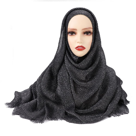 Shimmer Pleated Cotton Hijab