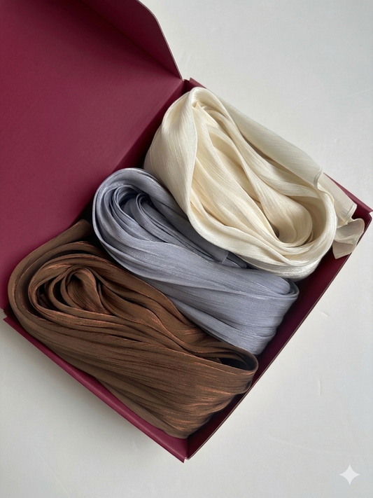 Organza Hijab Box ( Set of 3)