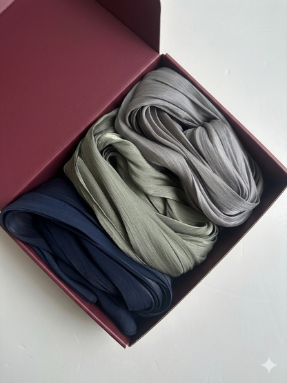 Organza Hijab Box ( Set of 3)