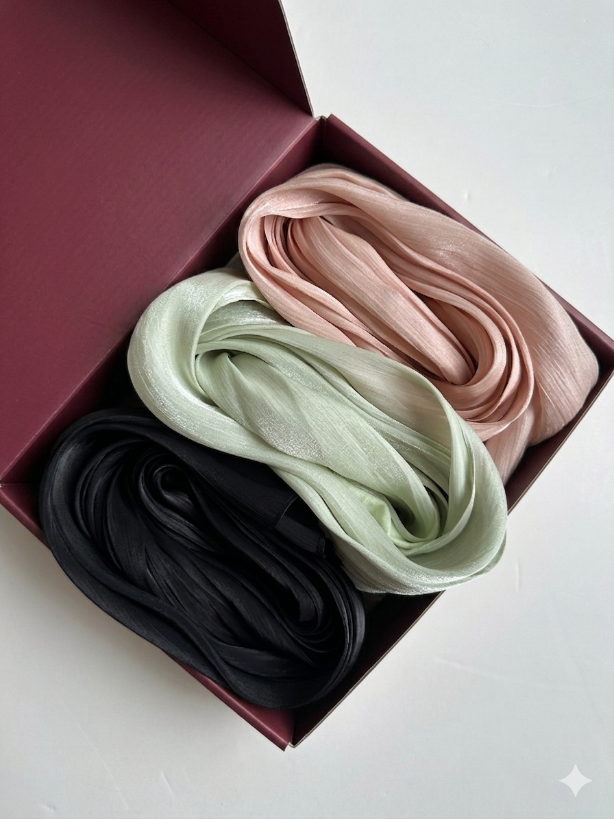 Organza Hijab Box ( Set of 3)