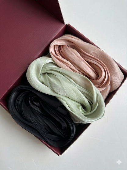 Organza Hijab Box ( Set of 3)