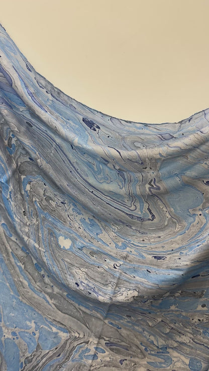 Modal Print Hijab - Ocean Blue