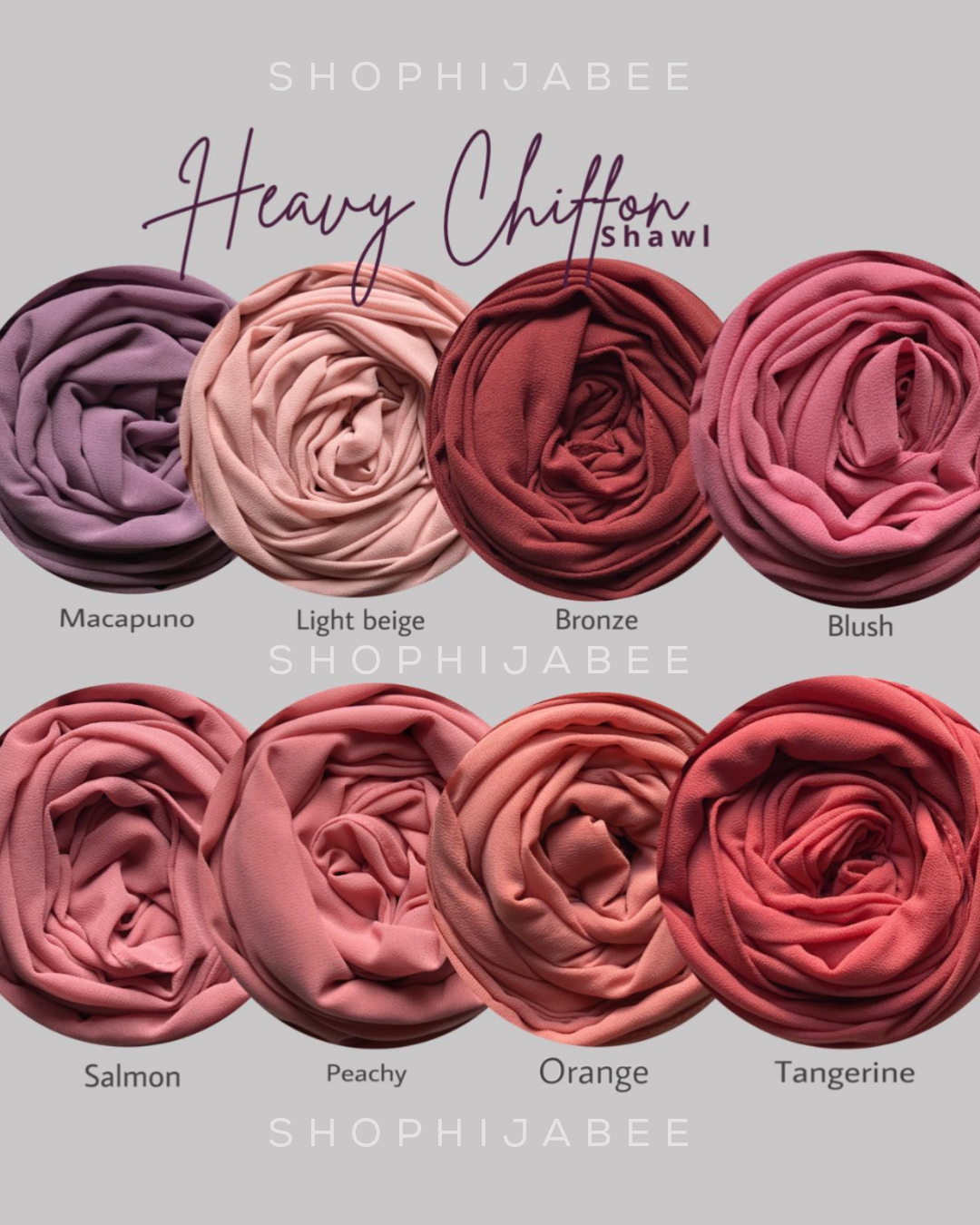 Premium Heavy Chiffon Hijab COMBO (Pack of 5)