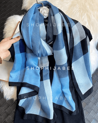 Checks Printed Viscose Cotton Hijab